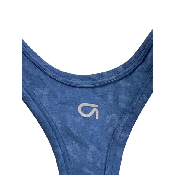 Gap Fit Eclipse Sports Bra Size S Blue Leopard Print Racerback - Picture 3 of 6